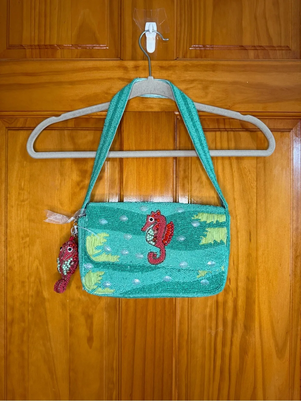 RARE Seahorse Beaded Bag Handmade in India